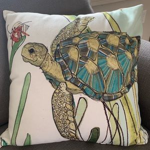 Nautical turtle pillow